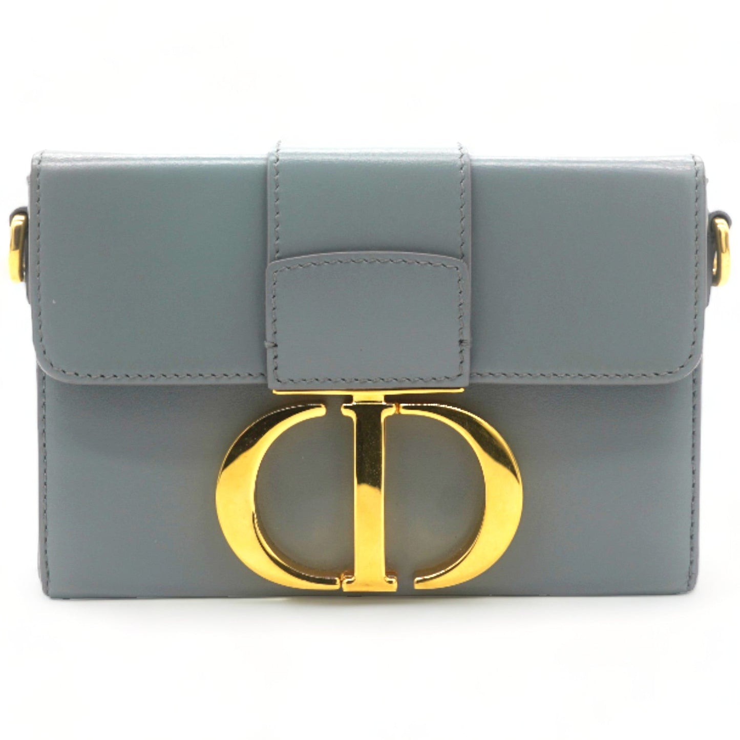 Dior Box Calfskin 30 Montaigne Flap Bag Blue