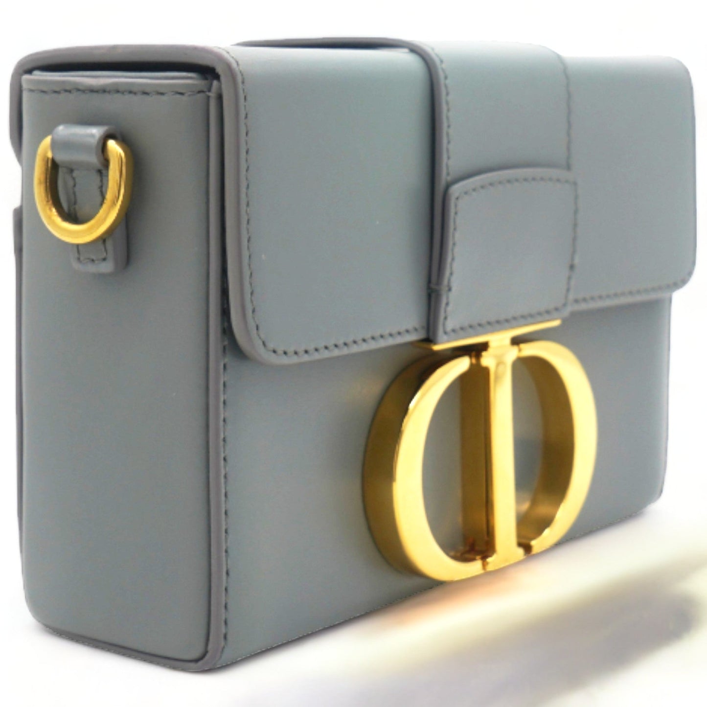 Dior Box Calfskin 30 Montaigne Flap Bag Blue