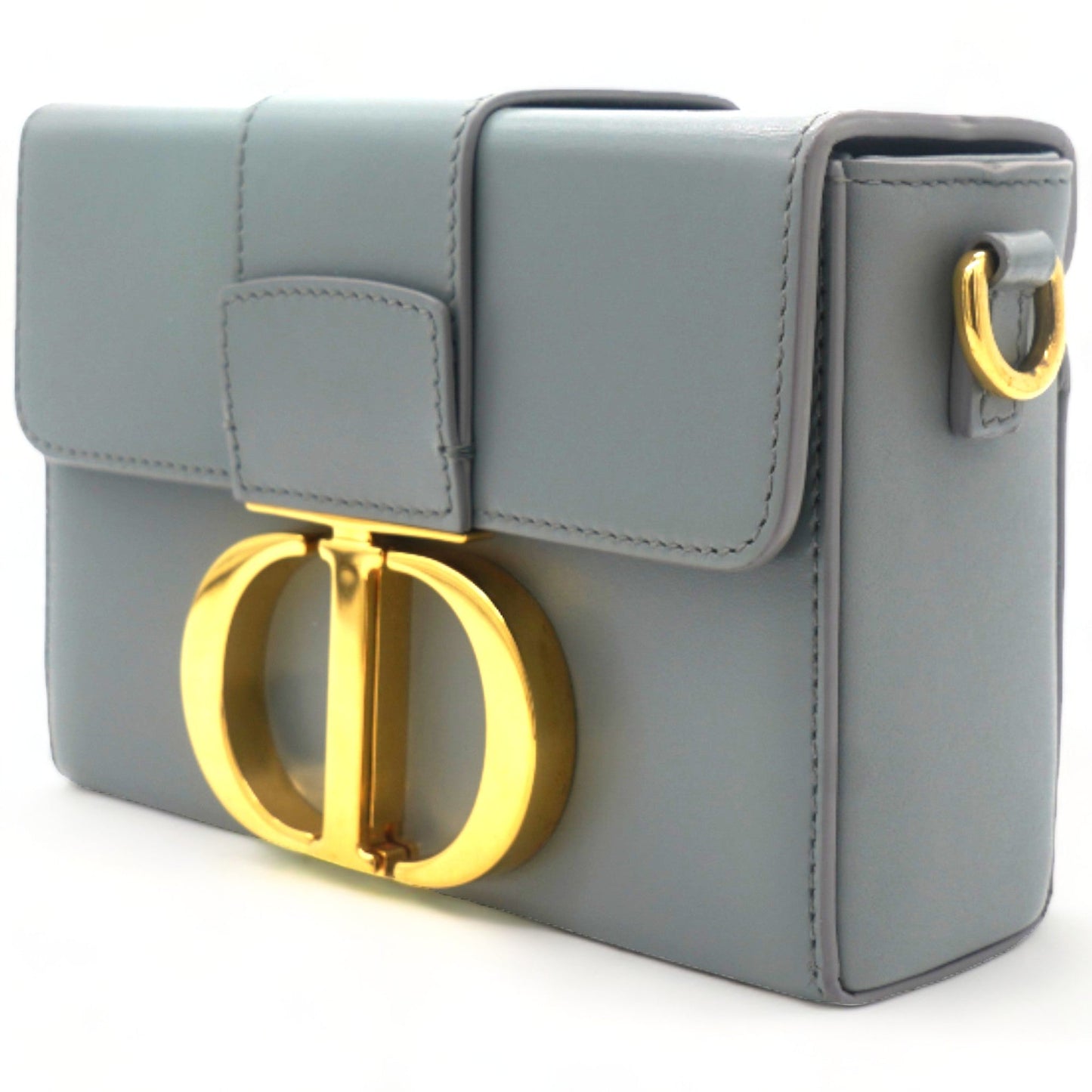 Dior Box Calfskin 30 Montaigne Flap Bag Blue