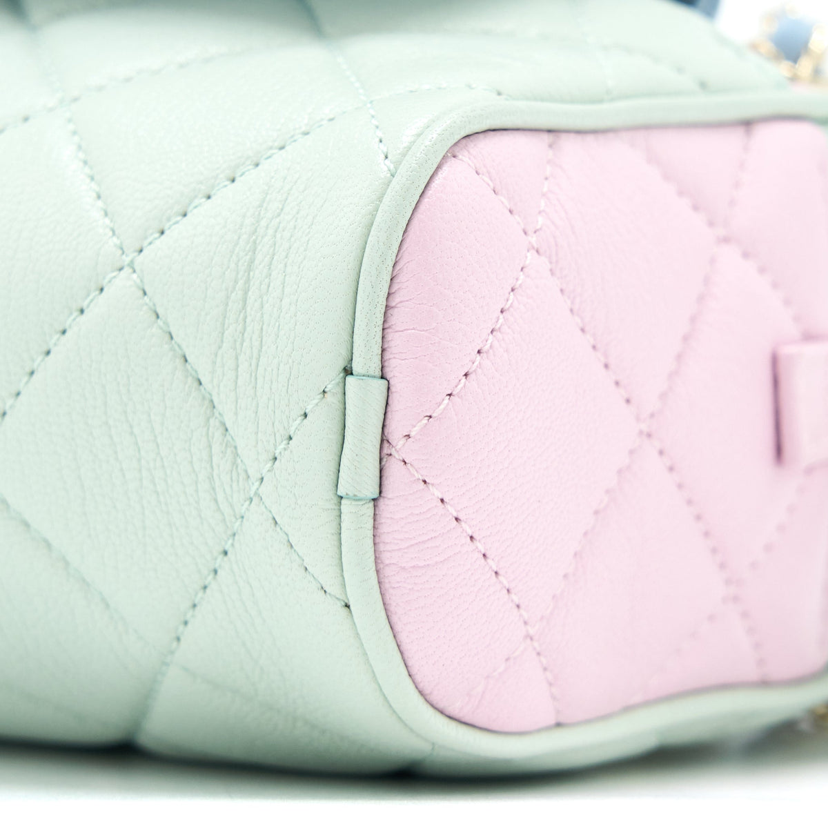 Chanel Small Camera Case Tricolour Goatskin Green Blue Pink LGHW