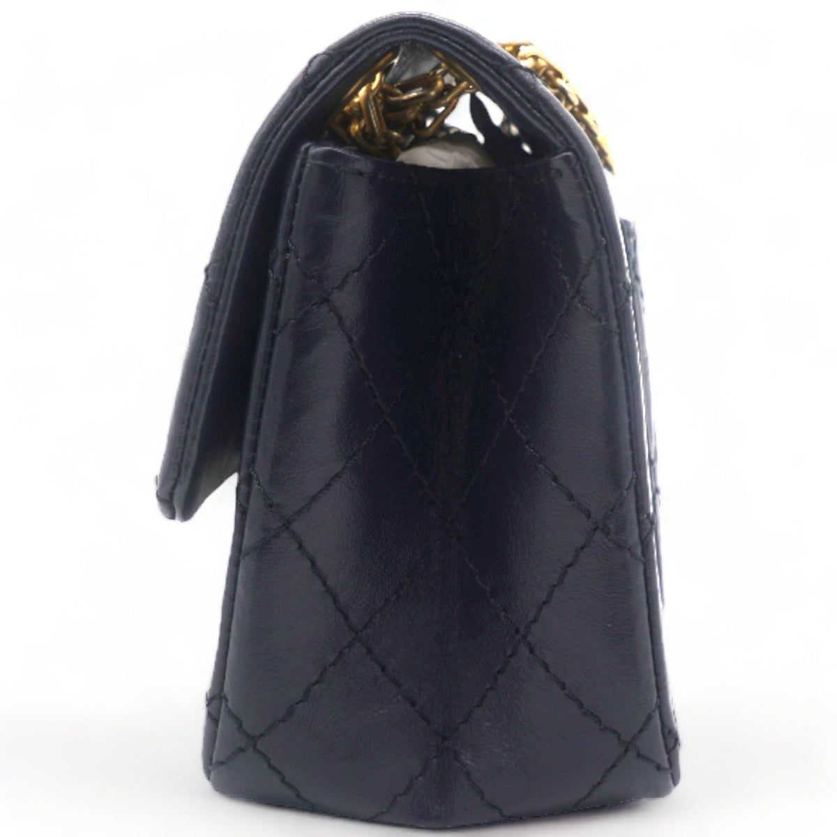 Chanel Navy Quilted Crinkled Leather Mini Reissue 2.55 Flap Bag