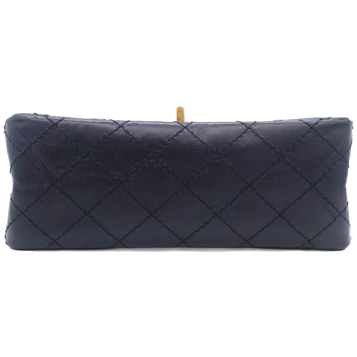 Chanel Navy Quilted Crinkled Leather Mini Reissue 2.55 Flap Bag