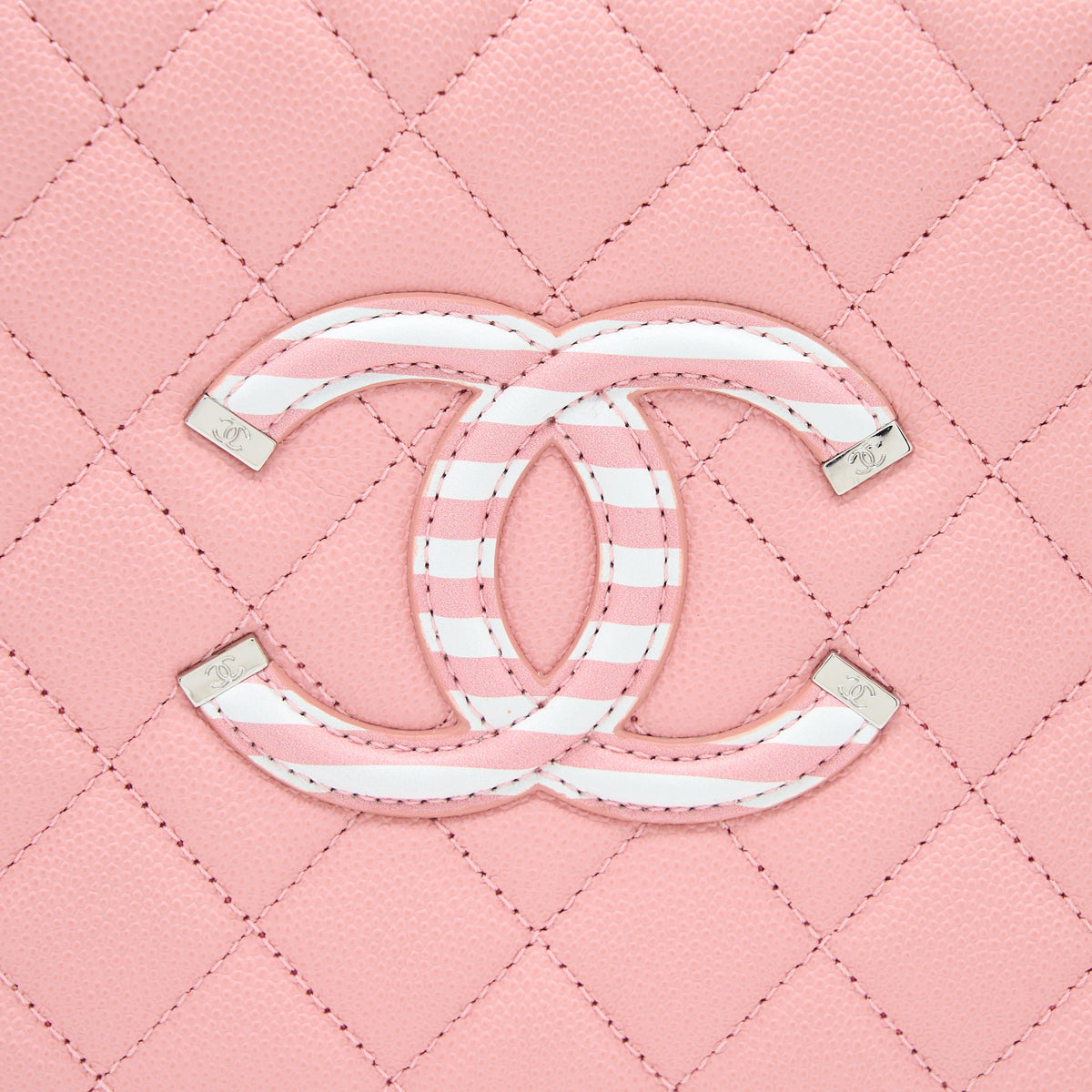 Chanel Medium Filigree Vanity Case Caviar Multicolour Pink SHW