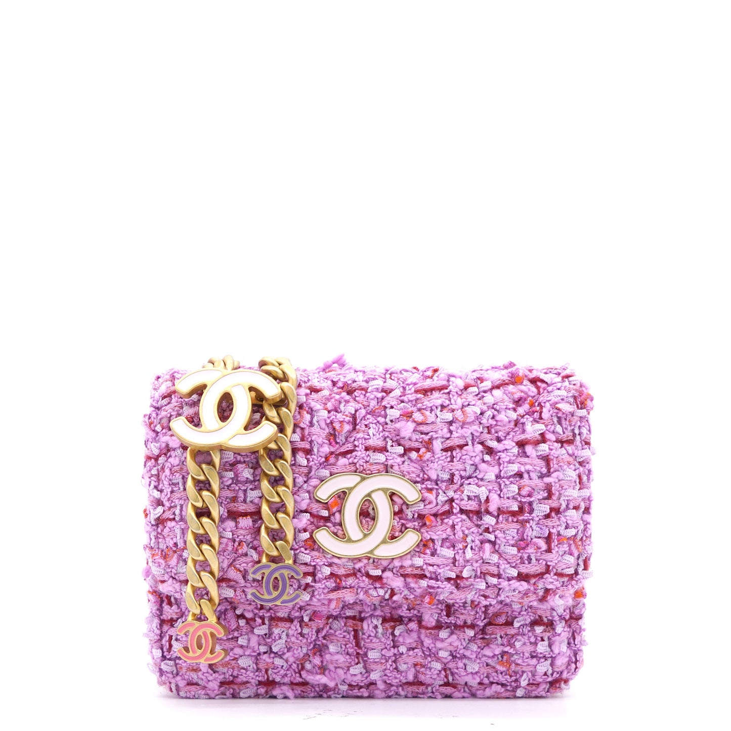Chanel 2022 Tweed Mini Wallet On Chain