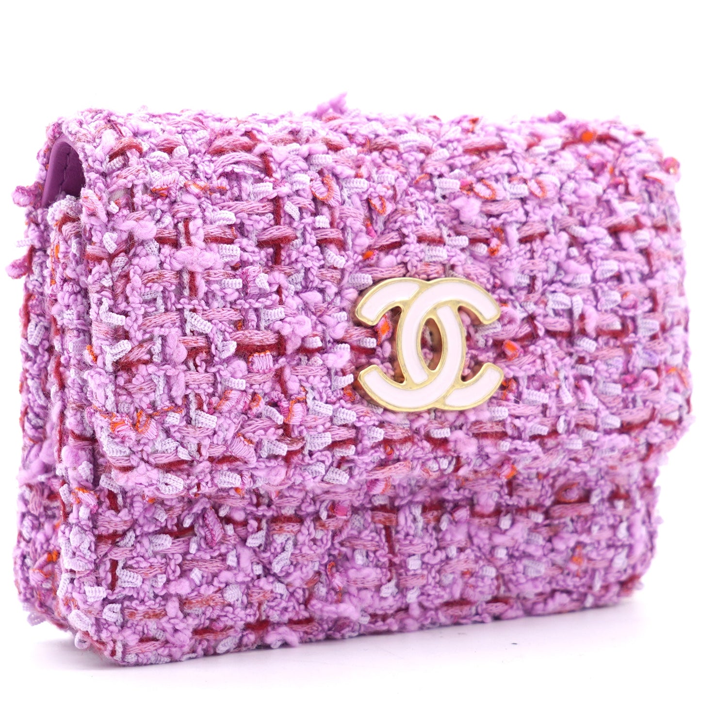 Chanel 2022 Tweed Mini Wallet On Chain