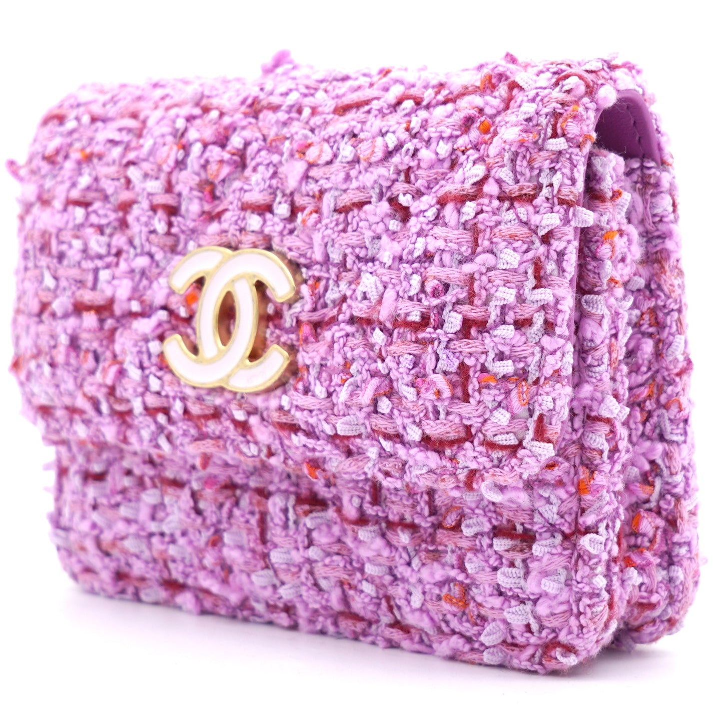 Chanel 2022 Tweed Mini Wallet On Chain