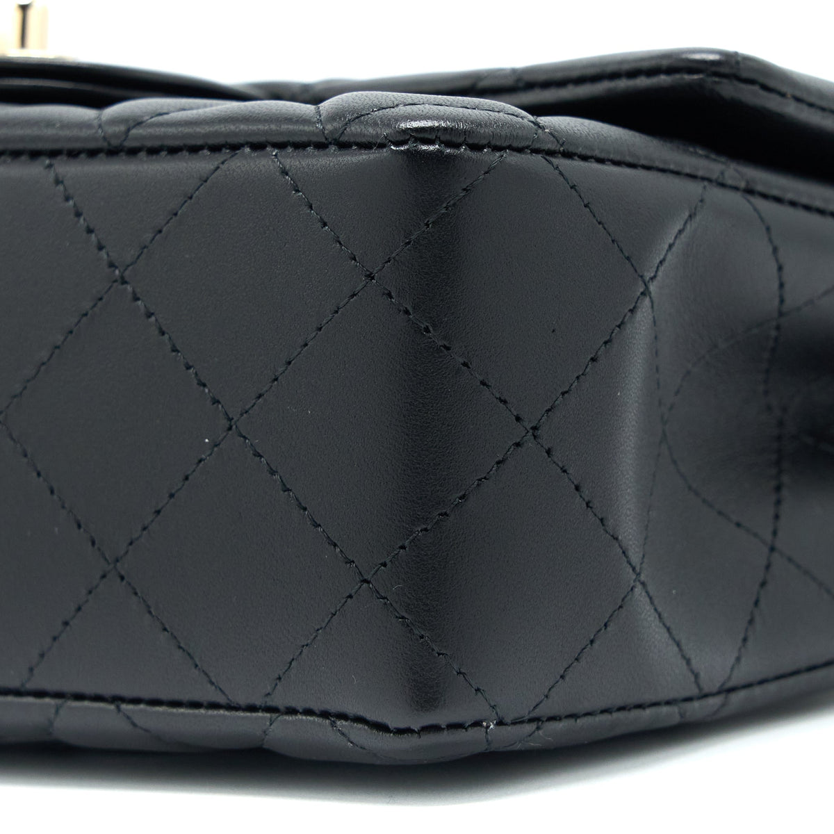 Chanel Mini Rectangular Flap Bag Lambskin Black LGHW (Microchip)