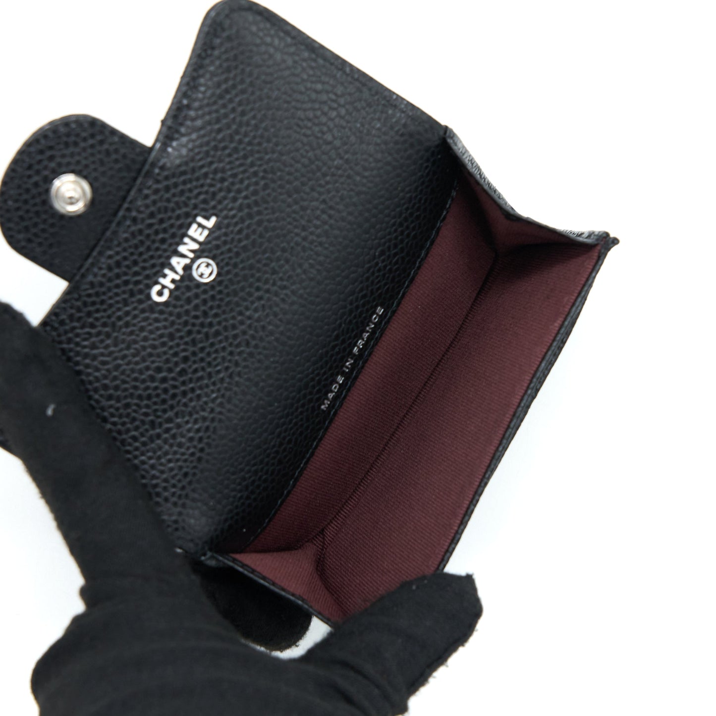 Chanel Classic Quilted Flap  Holder Caviar Black SHW (Microchip)