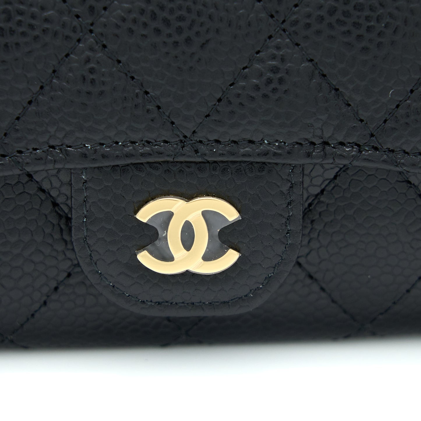 Chanel Classic Quilted Flap  Holder Caviar Black GHW (Microchip)