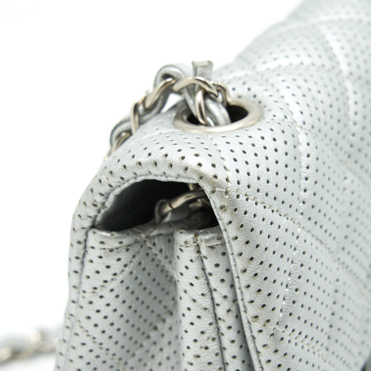 CHANEL RECTANGULAR MINI FLAP BAG SILVER