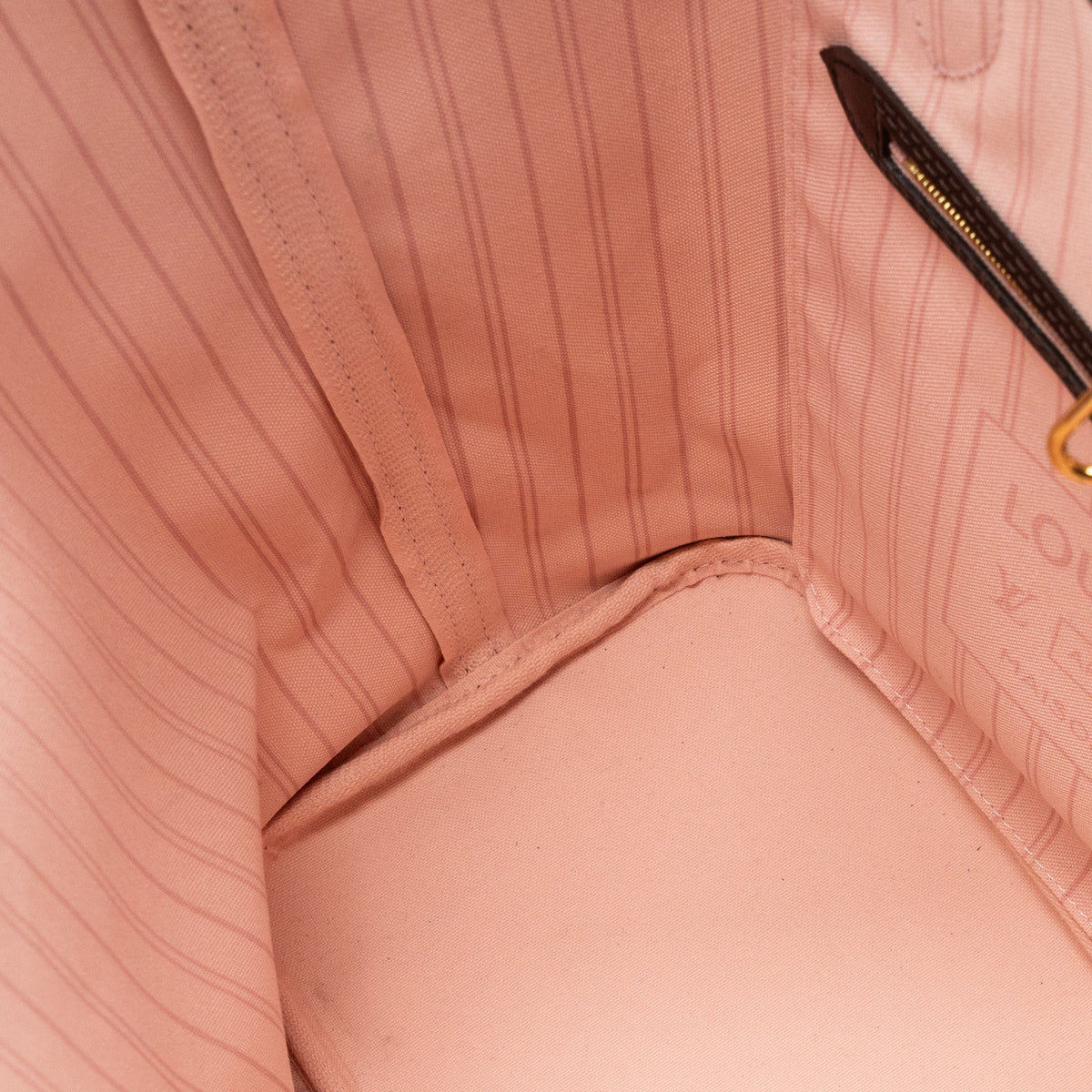 Louis Vuitton neverfull MM monogram damier ebene canvas / rose ballerina GHW