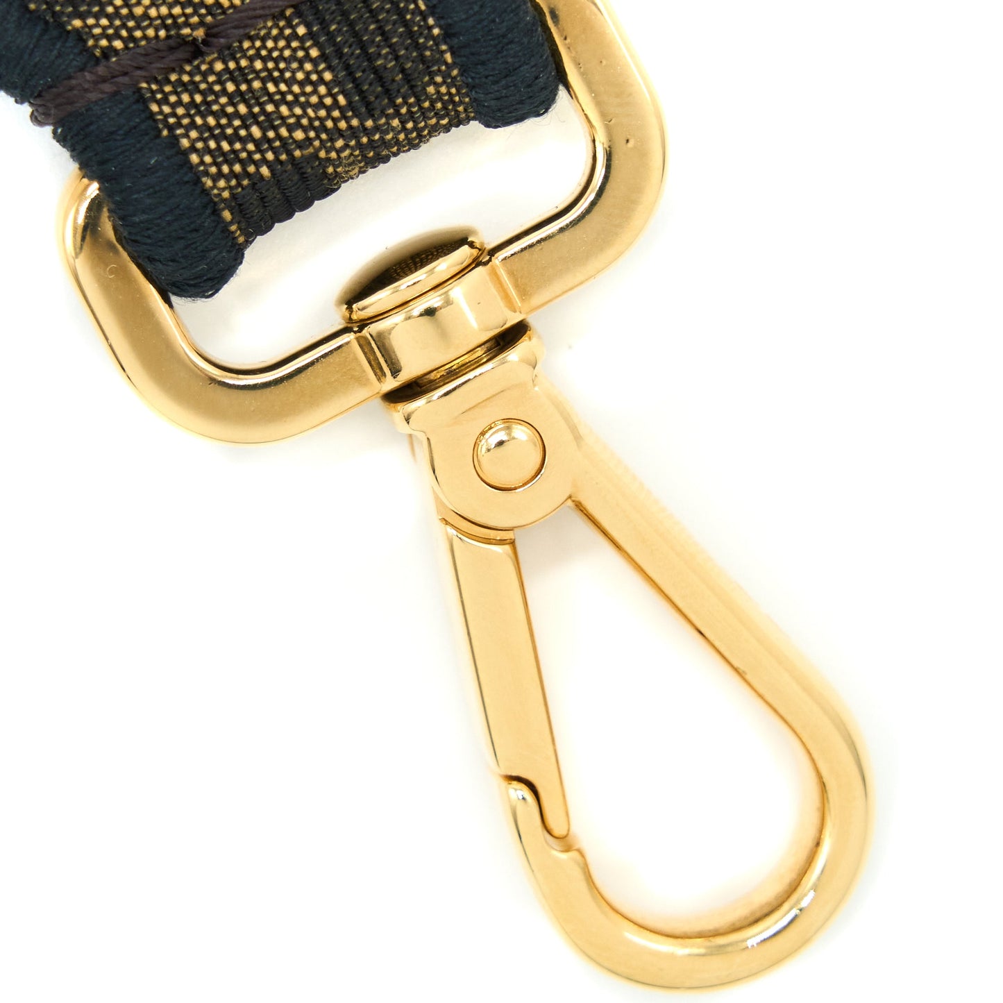 Fendi Bag Strap with Phone Pouch FF Jacquard Canvas Brown GHW