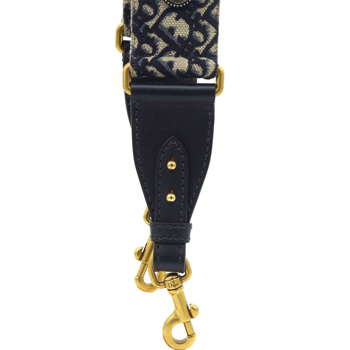Dior Blue Studded Canvas and Leather Bohemian Inspired Shoulder Strap