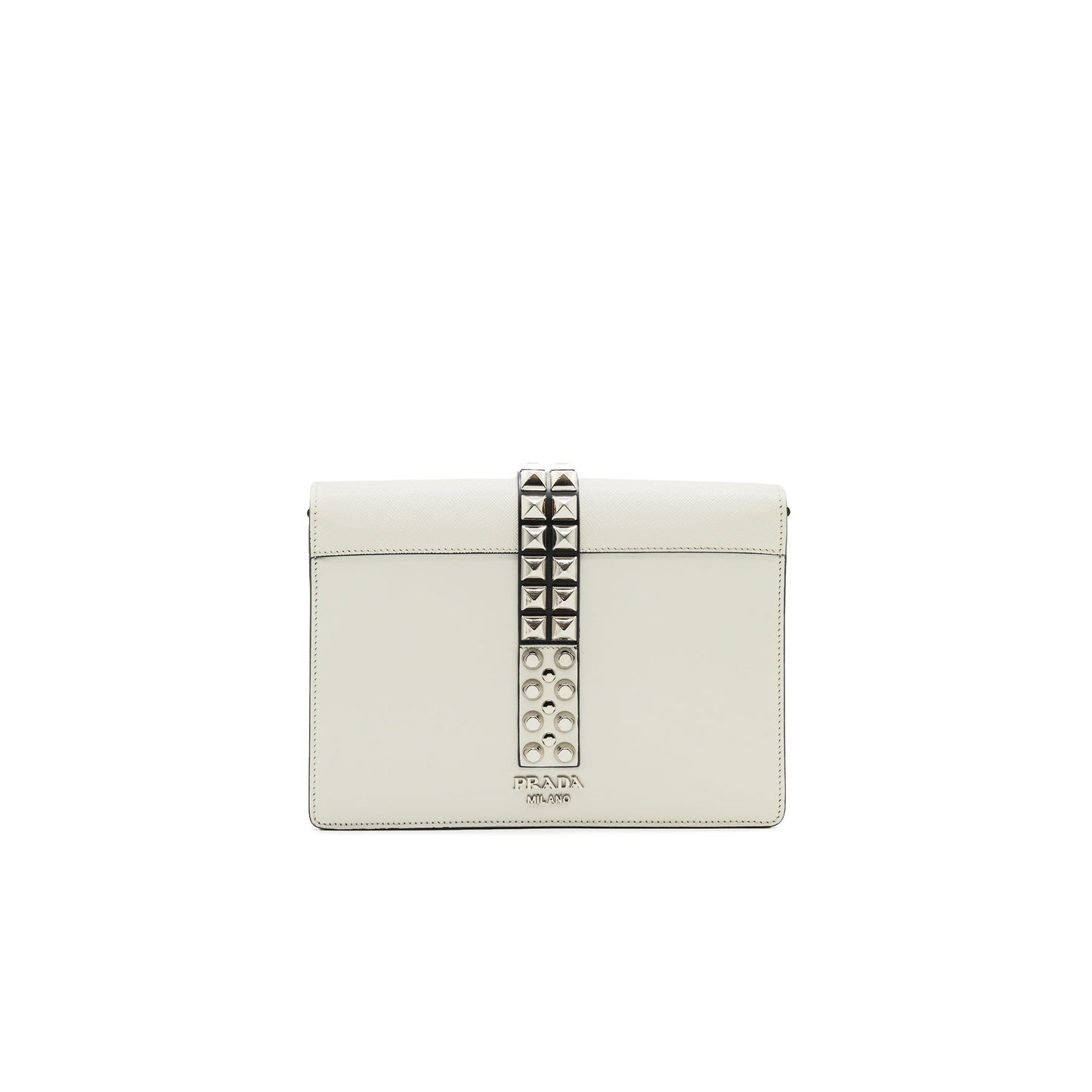 Prada Woman's Messenger Bag White with SHW