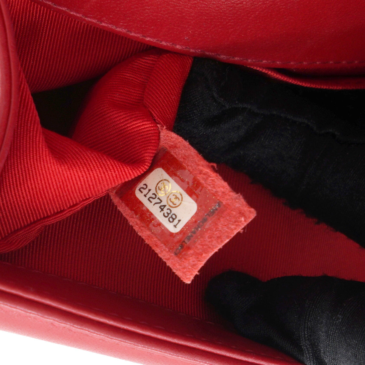 Chanel Red Quilted Lambskin Leather Small Boy Flap Bag