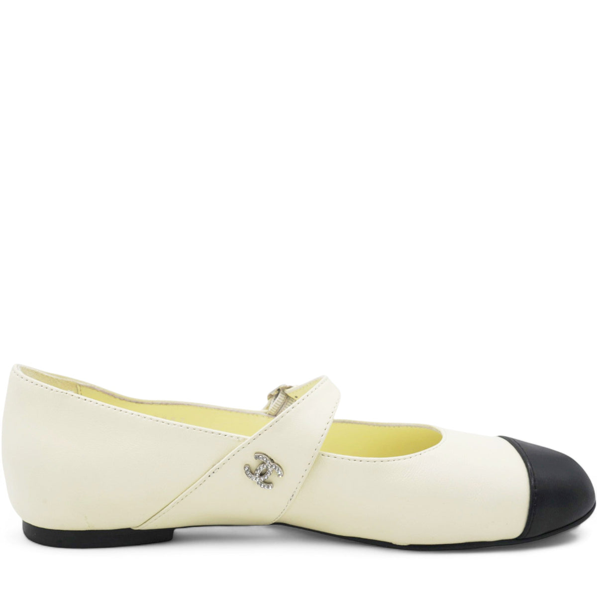 Chanel Lambskin Flats Ivory Size 38