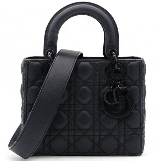 Dior Ultra Matte Calfskin Cannage Small My ABCDior Lady Dior Black