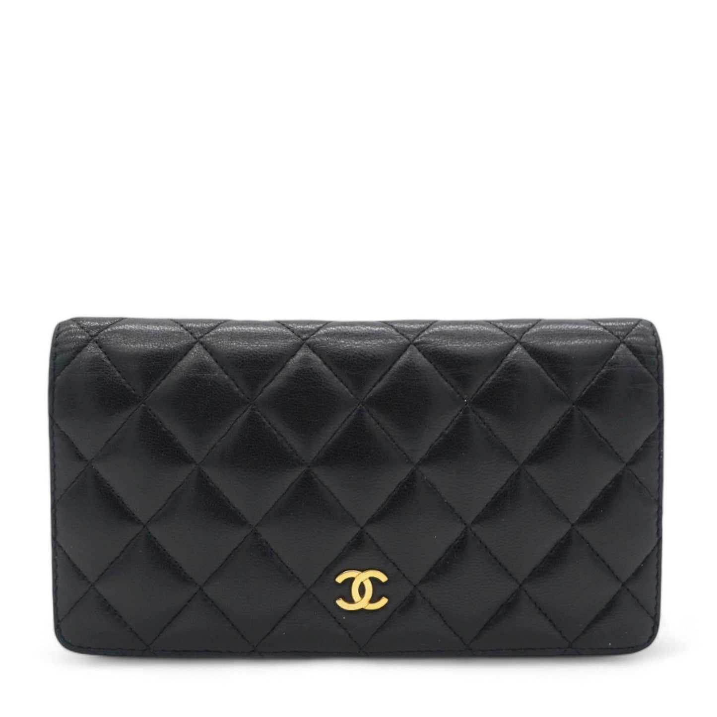 Chanel Lambskin Quilted Yen Wallet Black