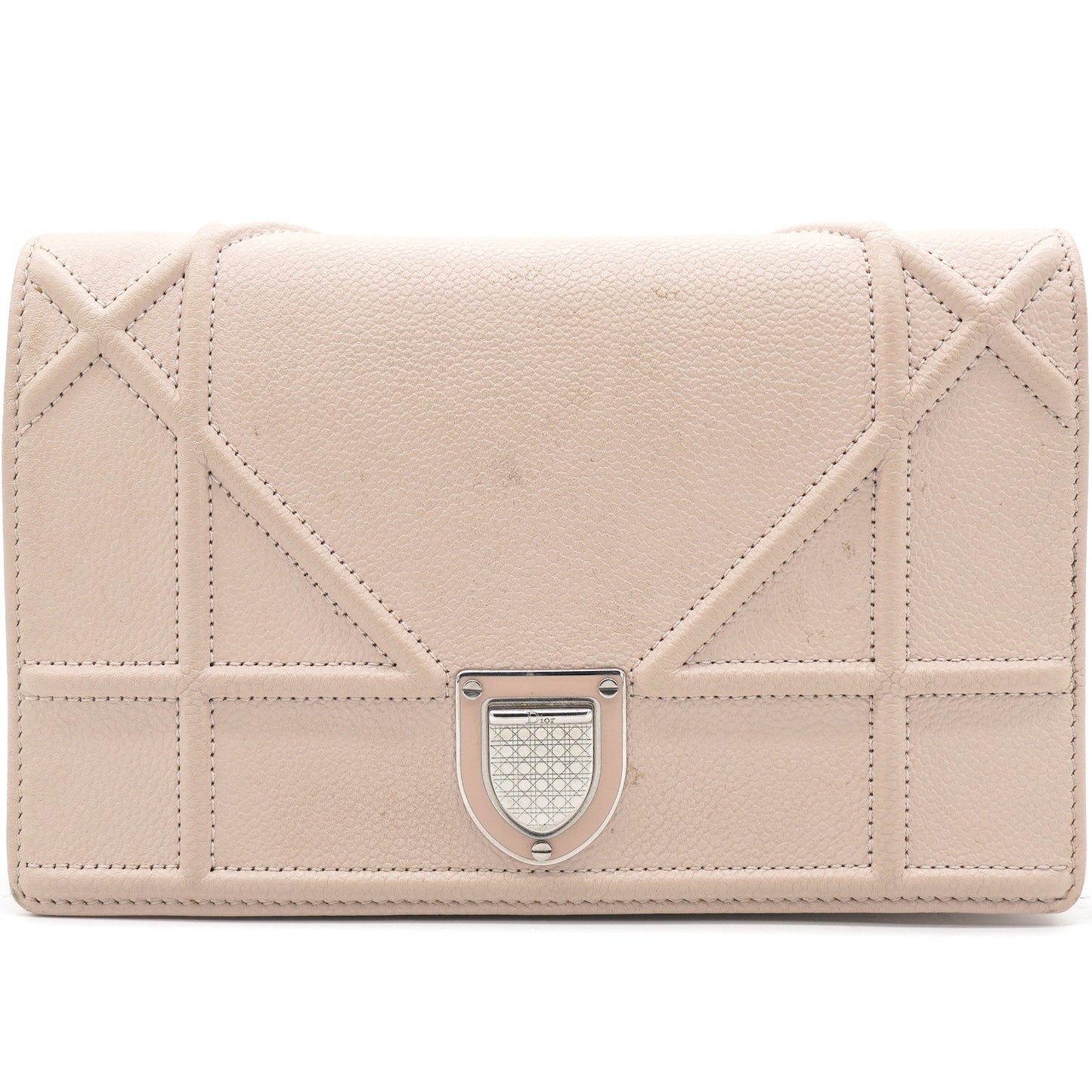 Dior Light Pink Leather Diorama Wallet on Chain