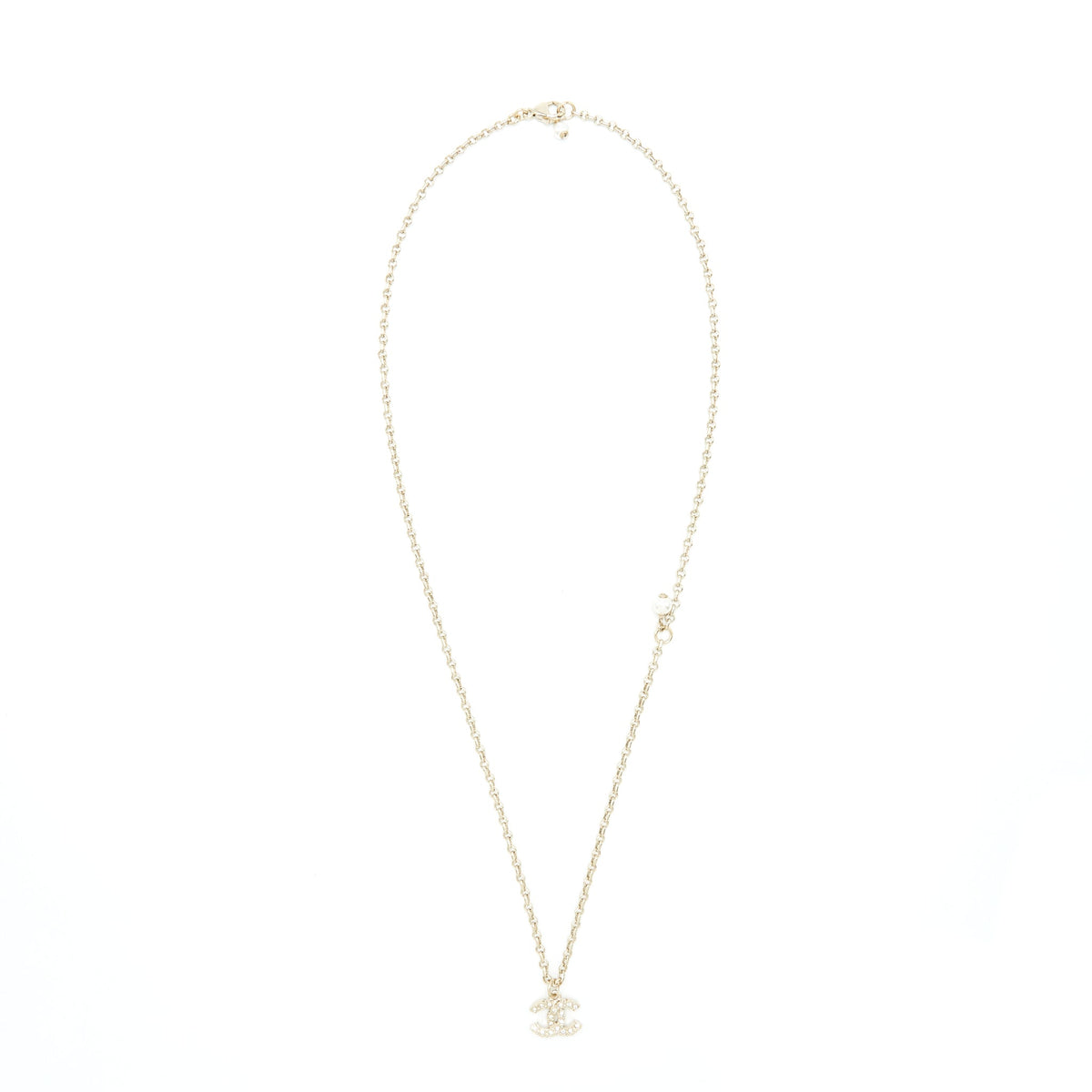 Chanel mini CC logo necklace with crystal LGHW