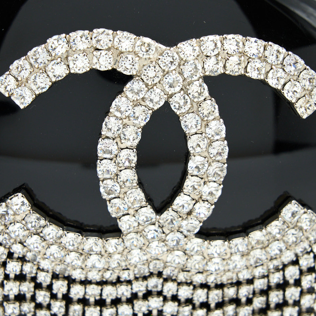 Chanel Runway Orb-shaped Evening Clutch Black with Crystal / Crystal Chain