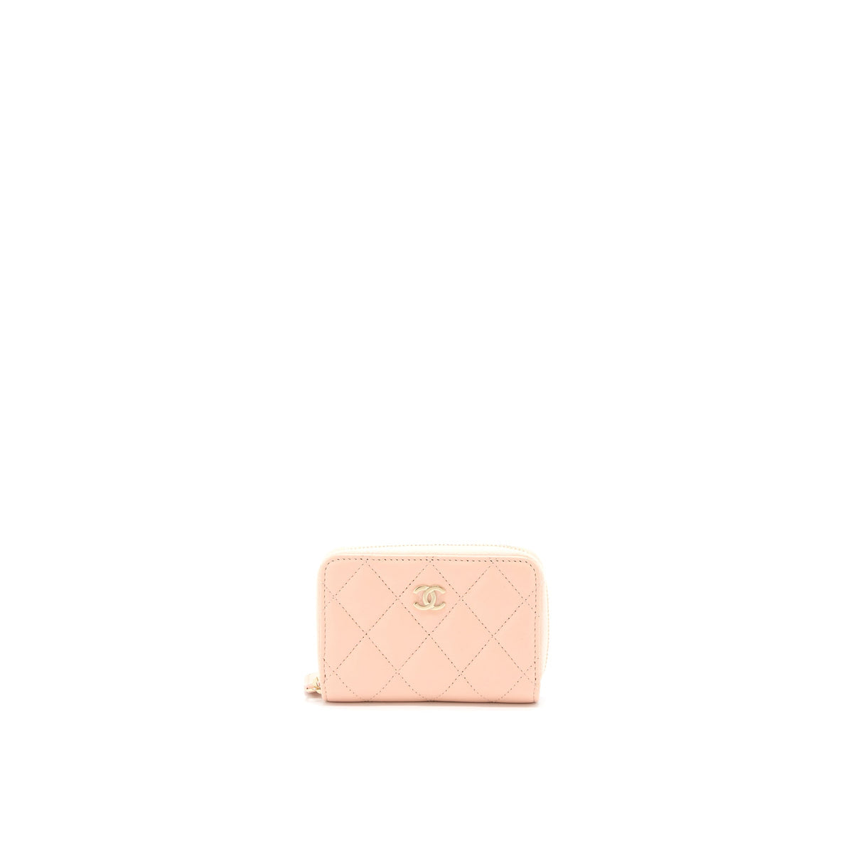 Chanel Zip  Holder Lambskin Light Pink LGHW