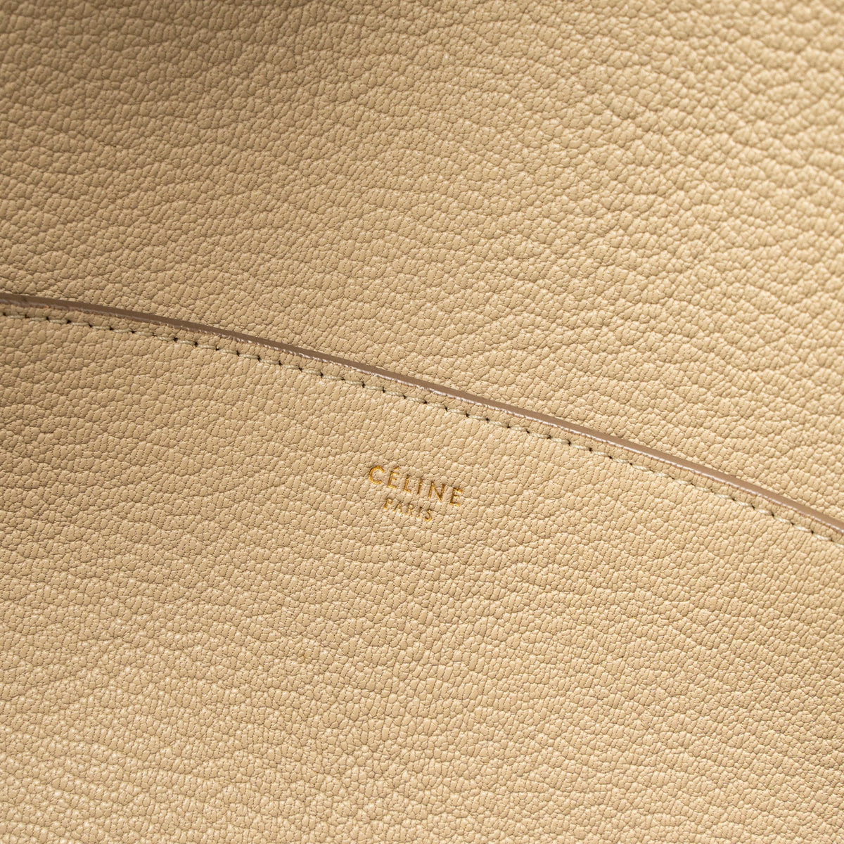Celine Sangle Bucket Bag Calfskin Beige GHW