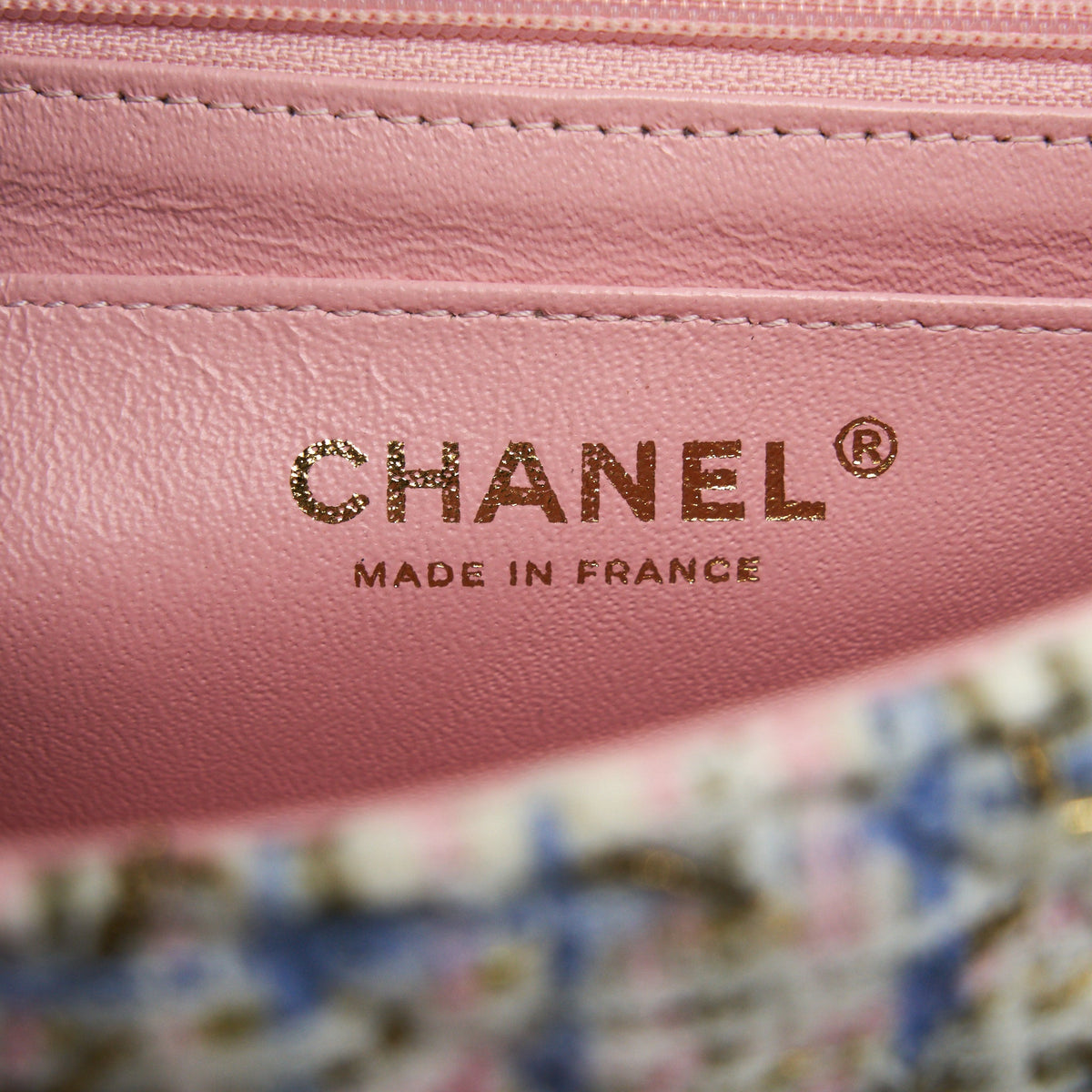 Chanel rectangular mini flap Bag tweed multicolour LGHW