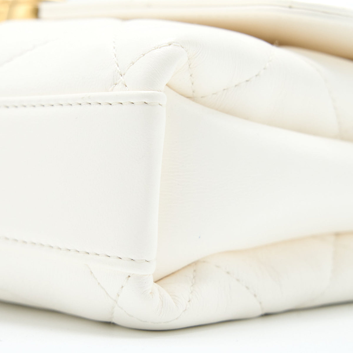 Chanel Quilted Flap Bag with Letter Chain Lambskin White GHW (Microchip)