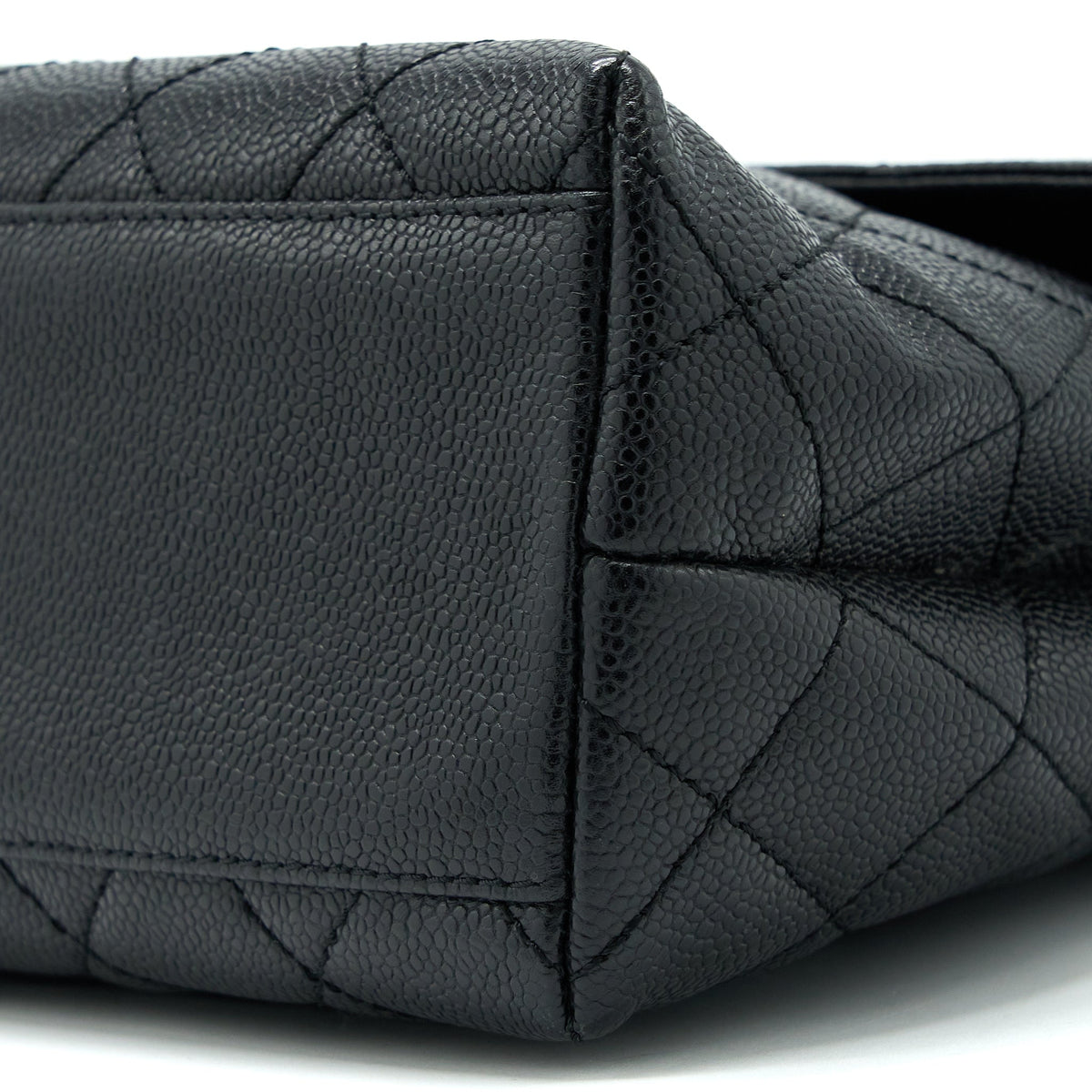 Chanel Vintage Top Handle Flap Bag Caviar Black GHW