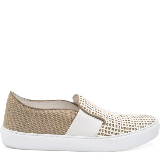 Chanel Fabric Mesh Sneakers Beige Size 37