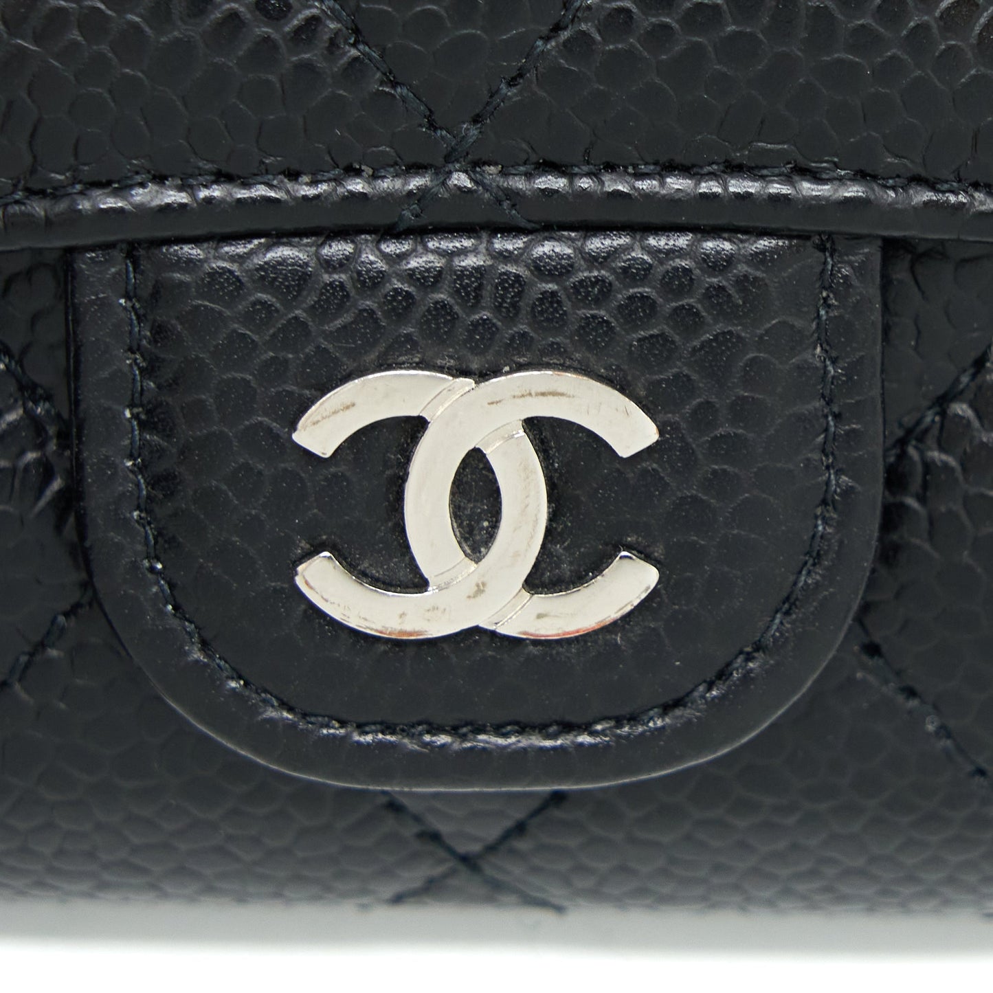 Chanel Classic Flap  Holder Caviar Black SHW