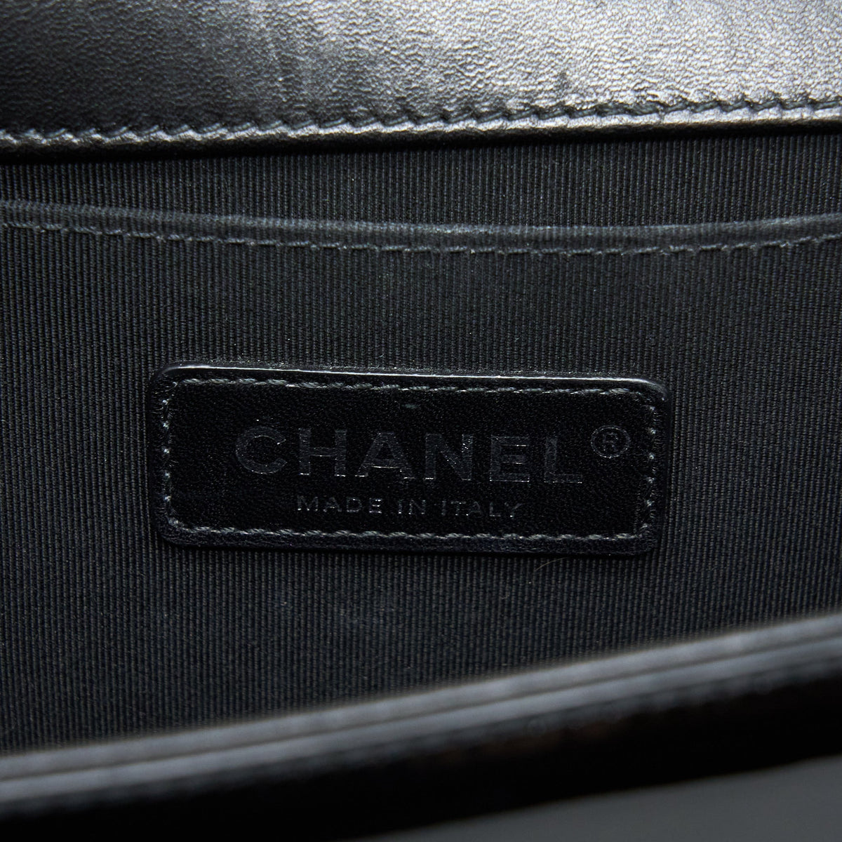 Chanel Medium Boy Bag Chevron Limited Patent Black SHW