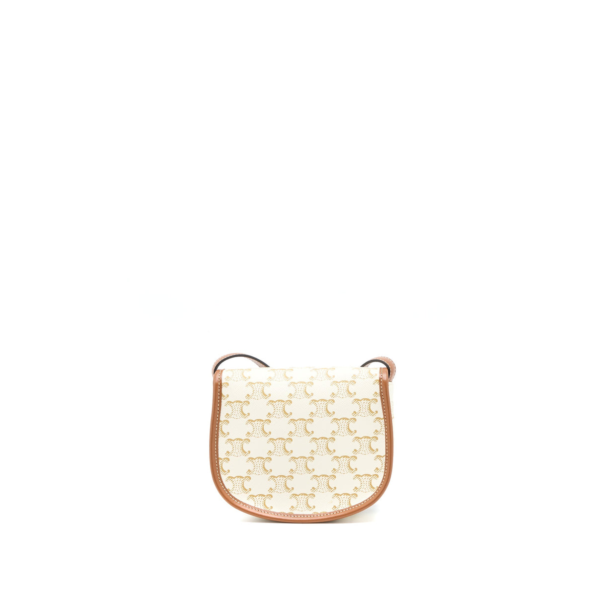 Celine Mini Besace Triomphe Canvas/Calfskin White GHW