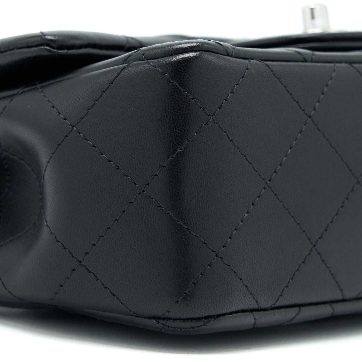 Chanel Mini Rectangular Lambskin Black SHW(Microchip)
