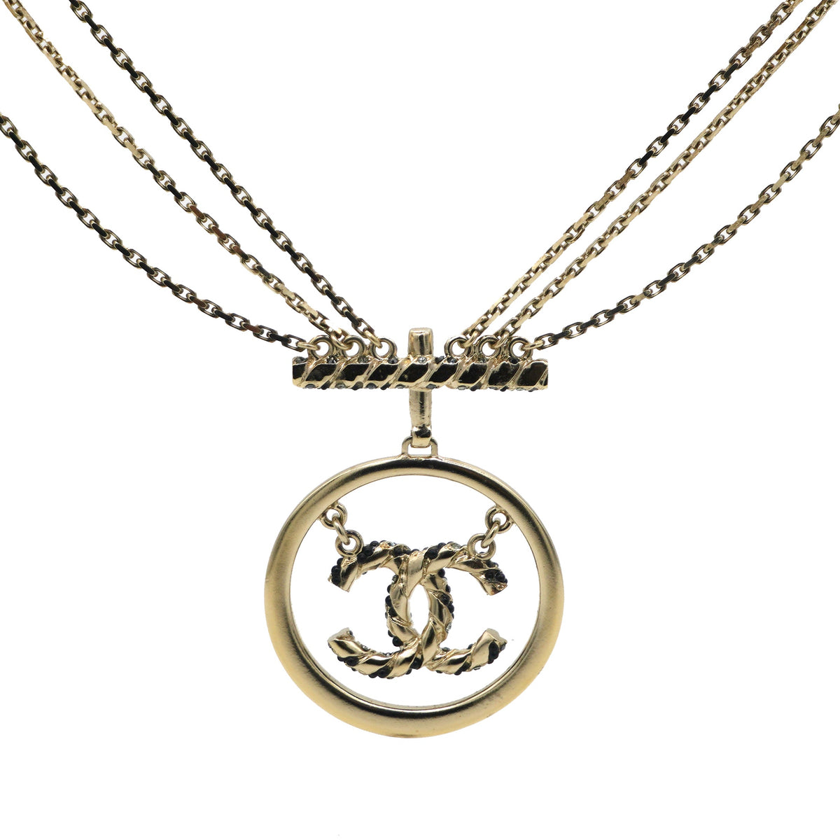 Chanel Gold CC Chanel Vintage Charm Necklace