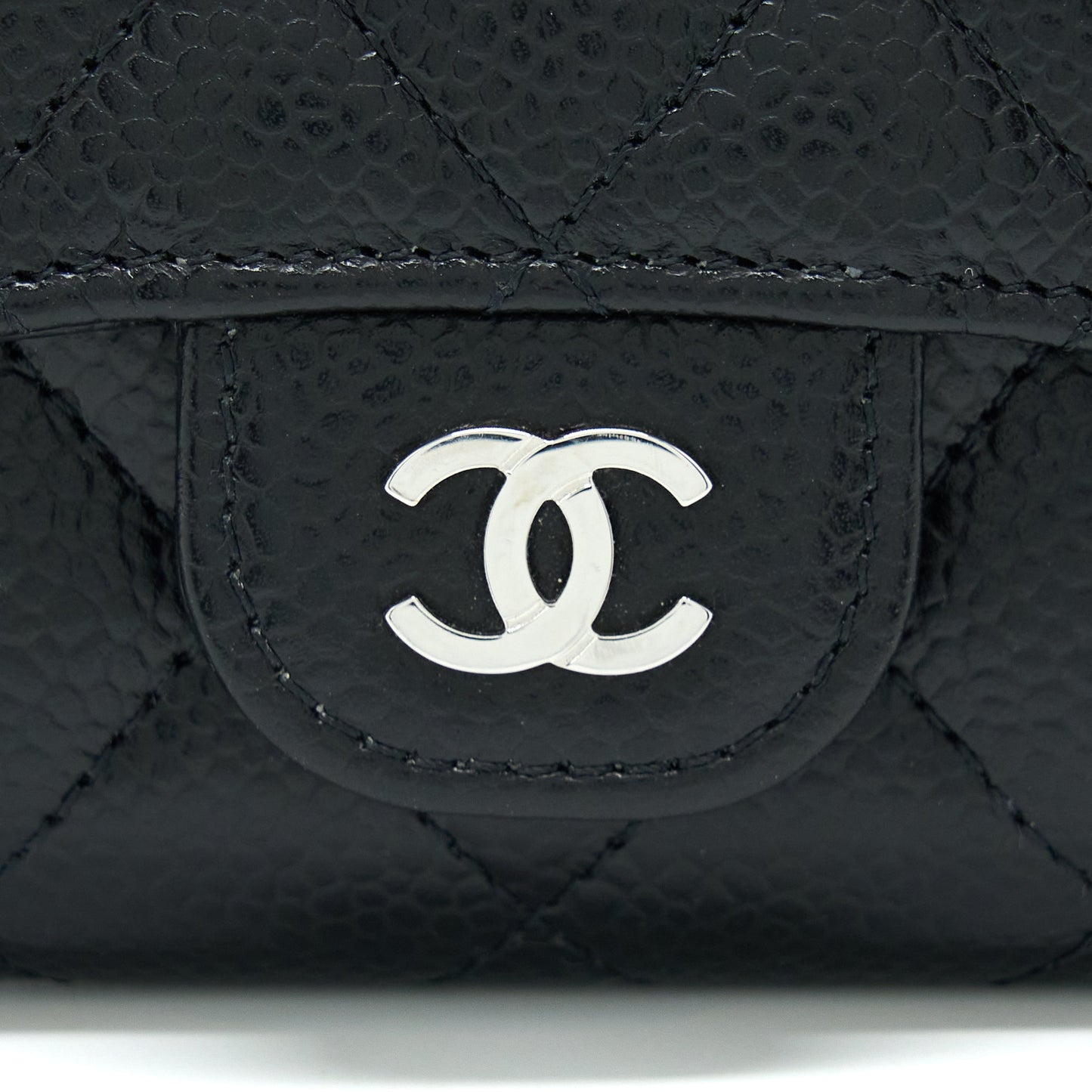 Chanel Classic Flap  Holder Caviar Black SHW
