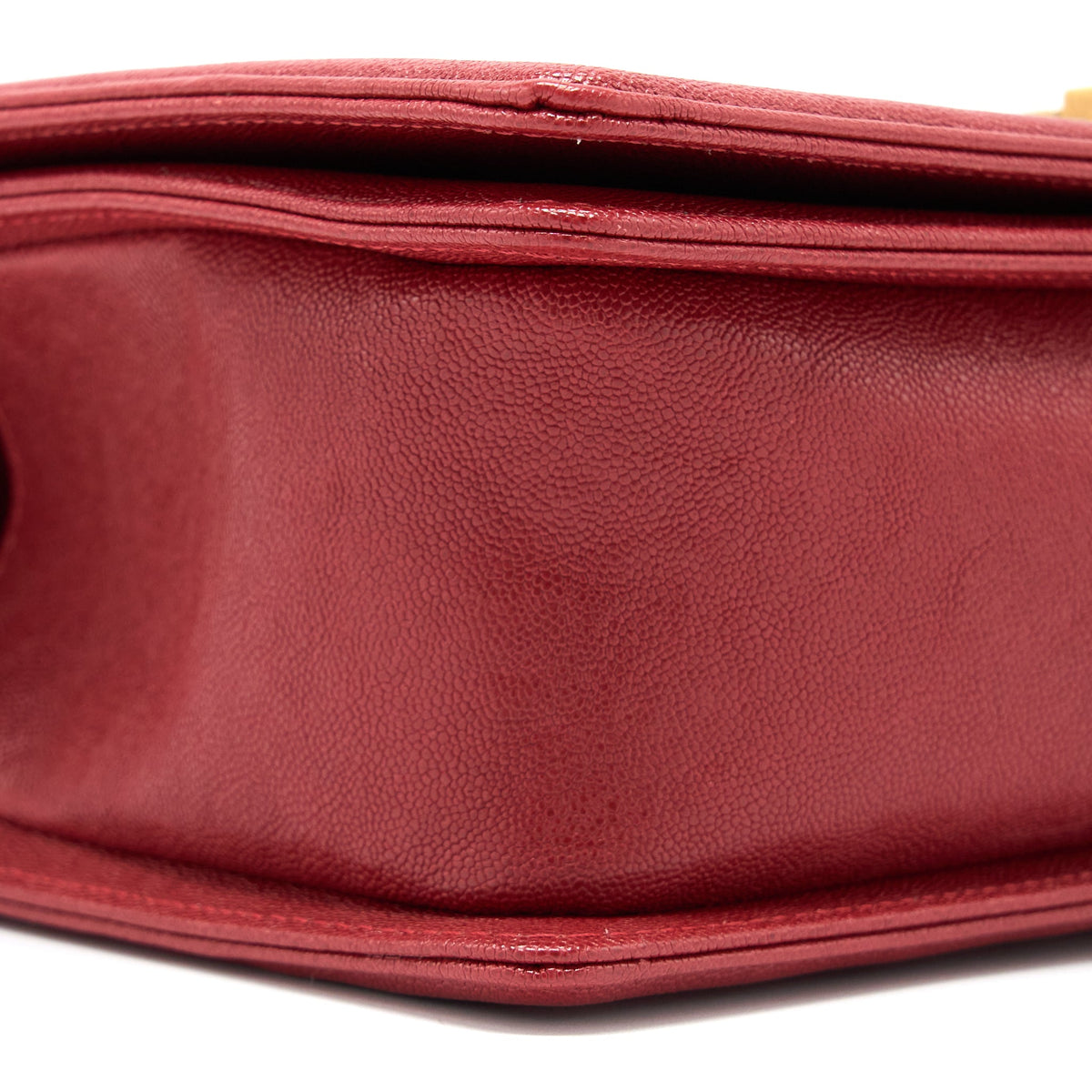 Chanel Medium Boy Bag Grained Calfskin Red Brushed GHW