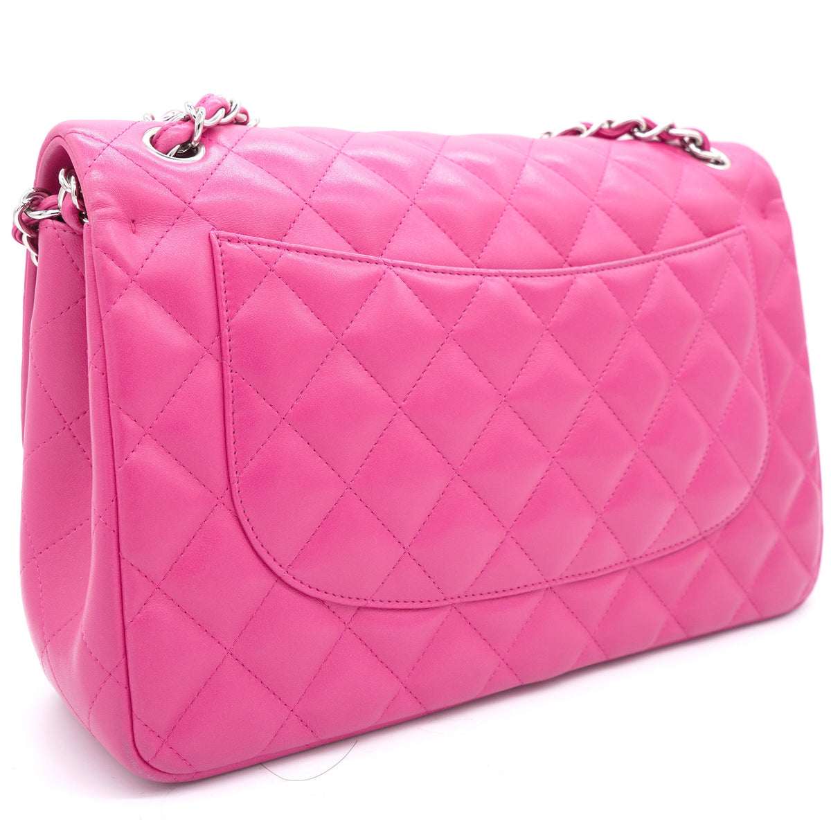 Chanel Pink Quilted Lambskin Leather Jumbo Classic Double Flap Bag