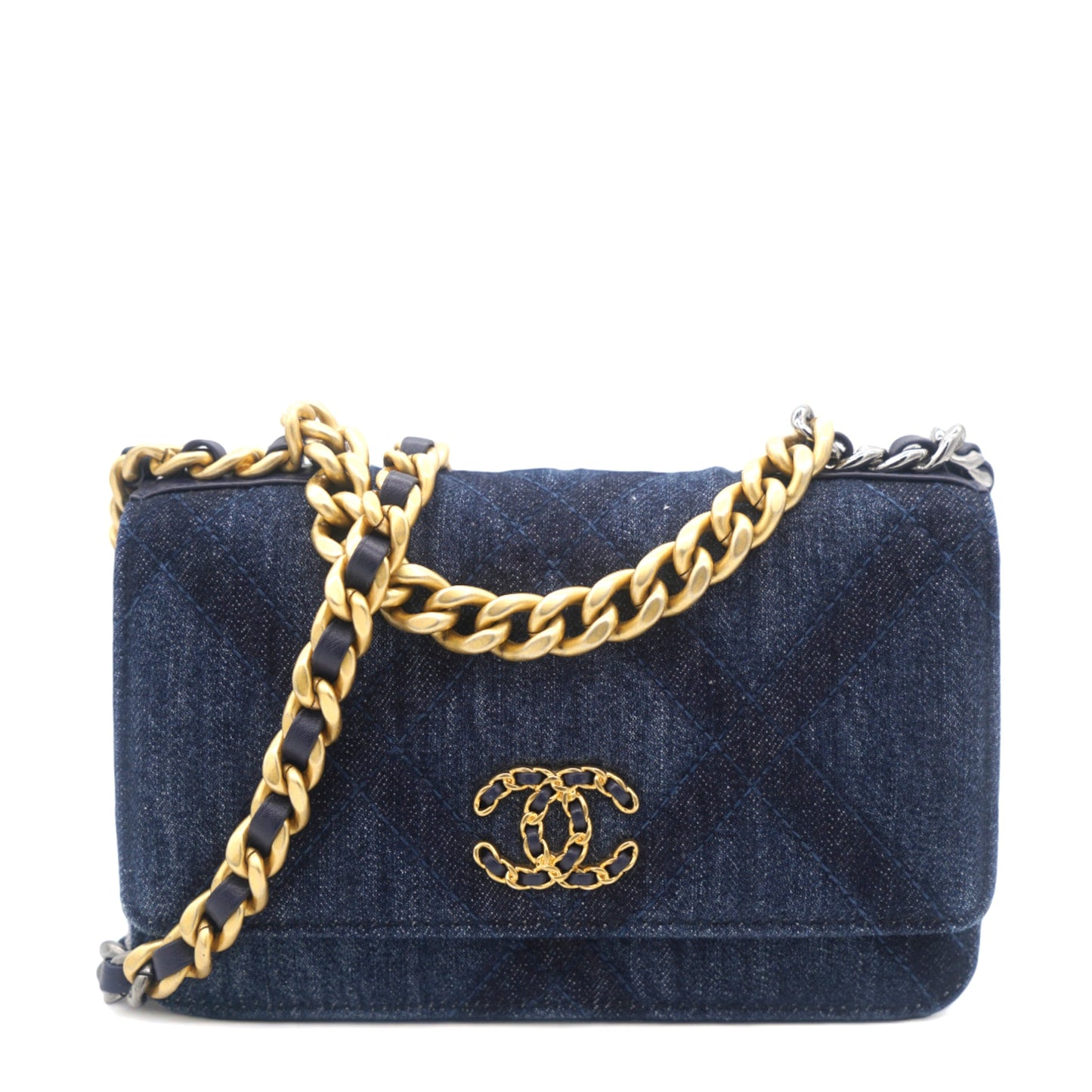 Chanel Denim Blue 19 Wallet On Chain