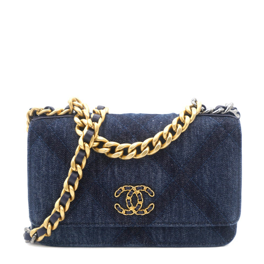 Chanel Denim Blue 19 Wallet On Chain