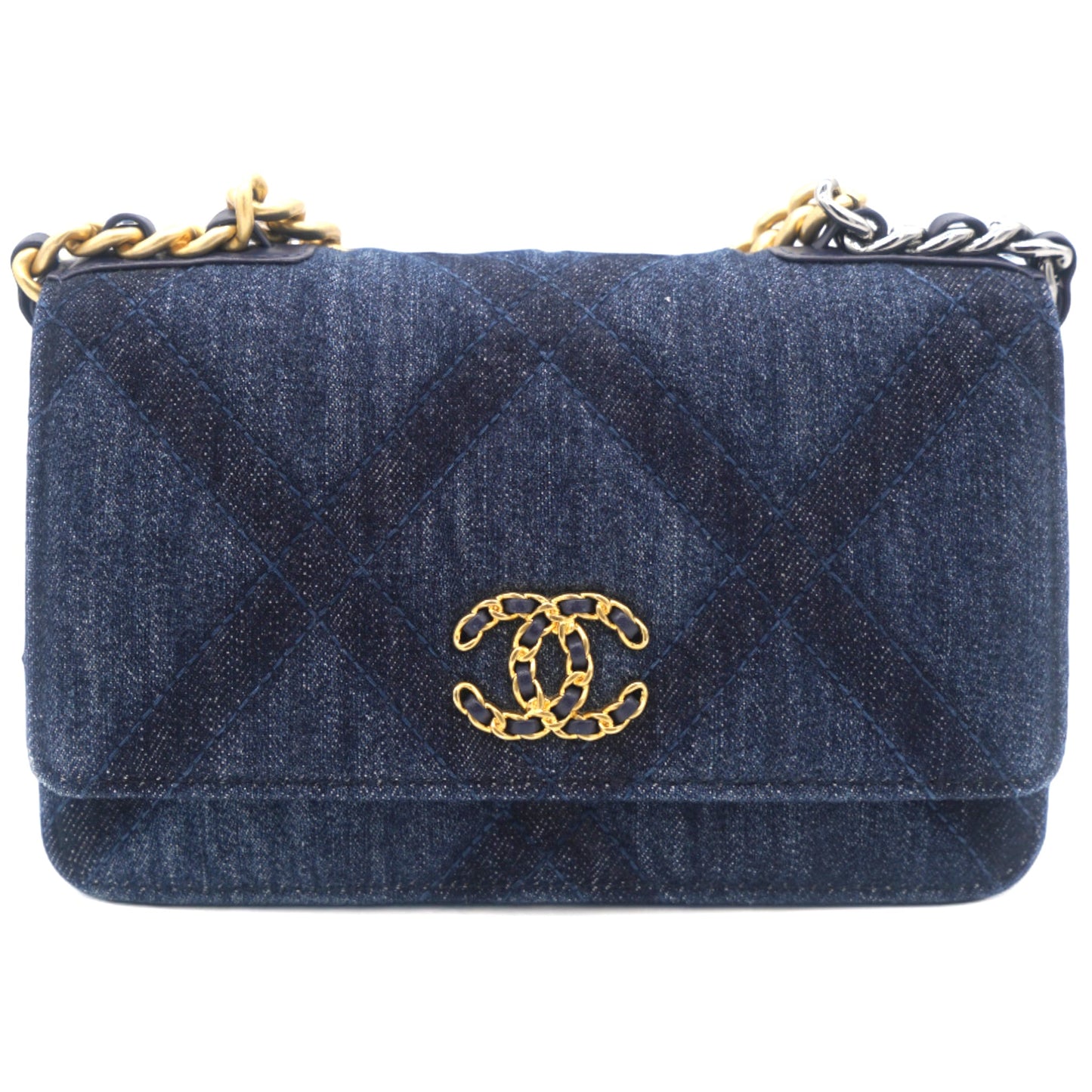 Chanel Denim Blue 19 Wallet On Chain