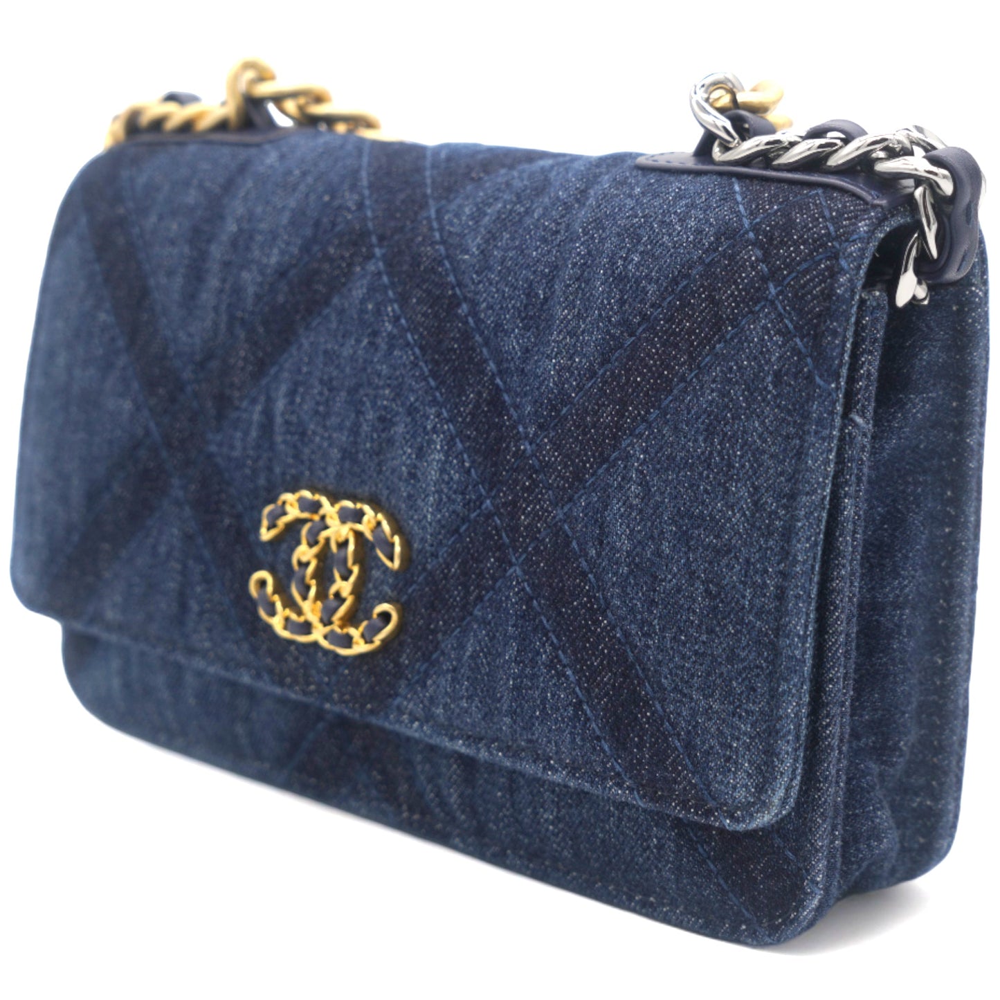 Chanel Denim Blue 19 Wallet On Chain