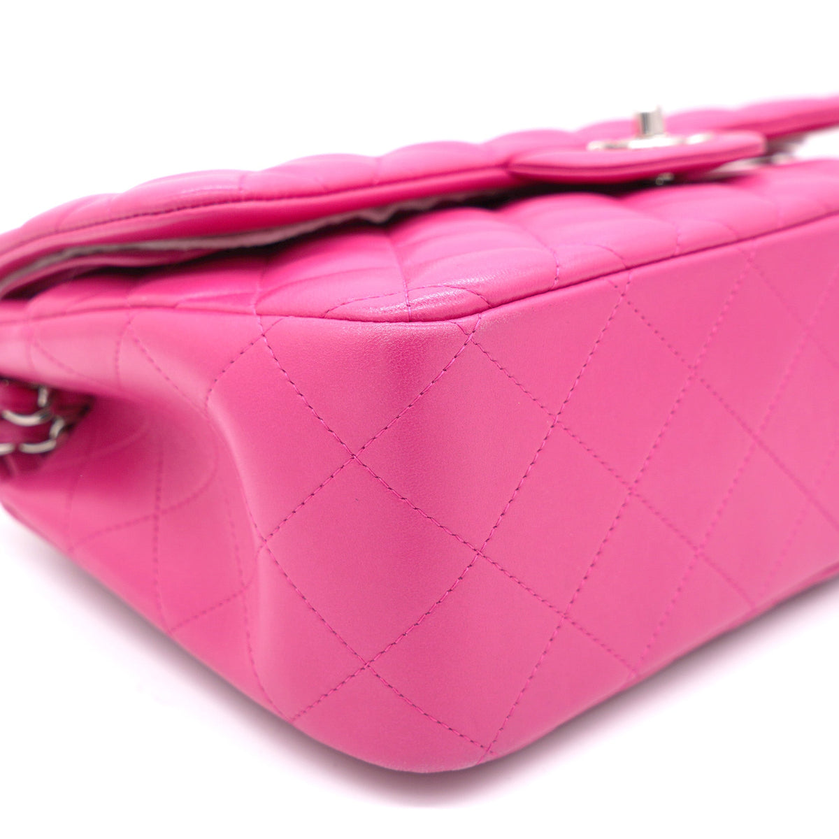 Chanel Pink Quilted Lambskin Leather Jumbo Classic Double Flap Bag