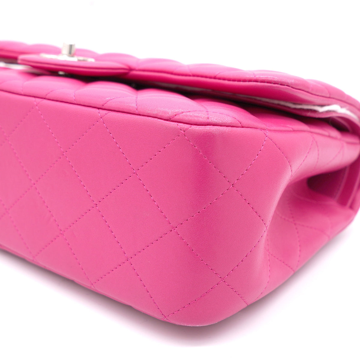 Chanel Pink Quilted Lambskin Leather Jumbo Classic Double Flap Bag