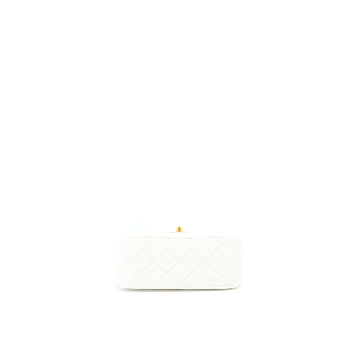 Chanel Pearl Crush Mini Square Lambskin White Brushed GHW (Microchip)