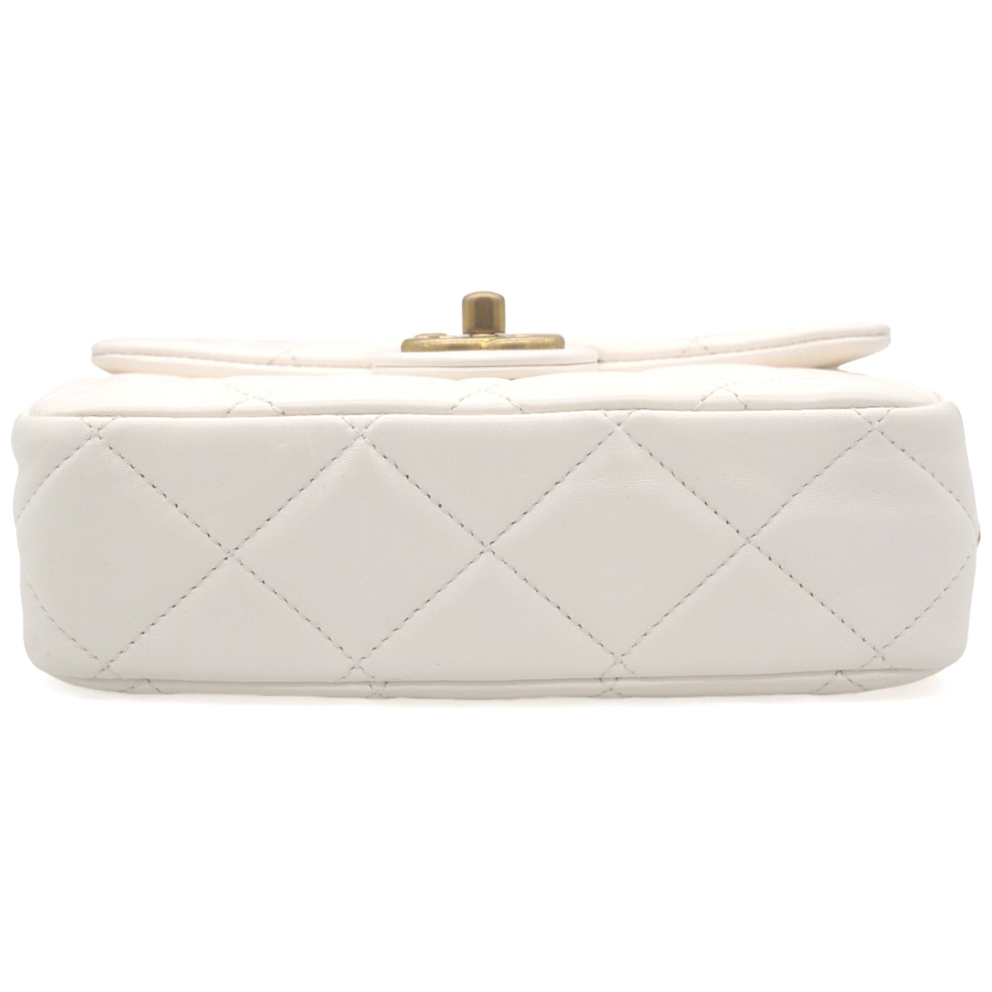 Chanel White Mini Quilted Single Flap Bag Shoulder Bag 23s