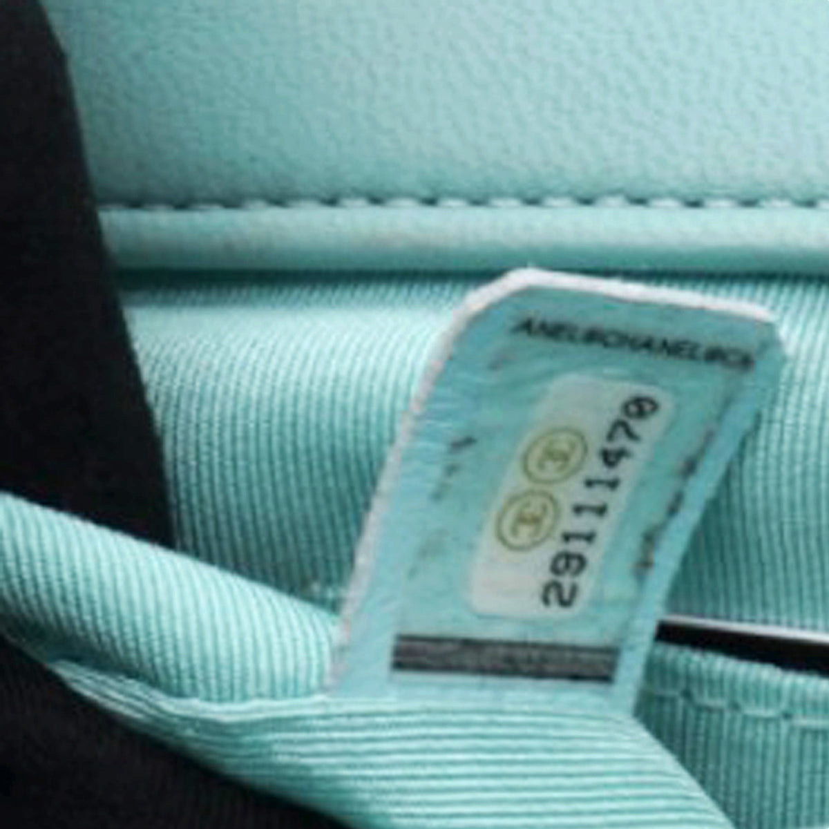 Chanel Pale Blue Quilted Lambskin In The Loop Top Handle Mini Flap Bag
