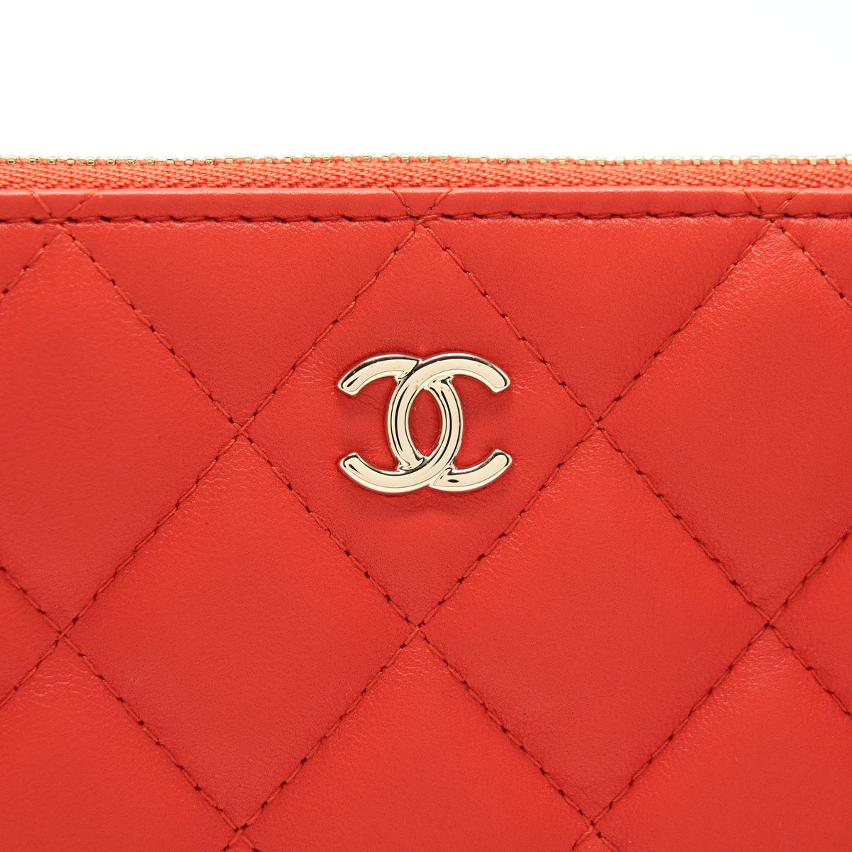 Chanel Habana O Case Pouch Lambskin Red GHW