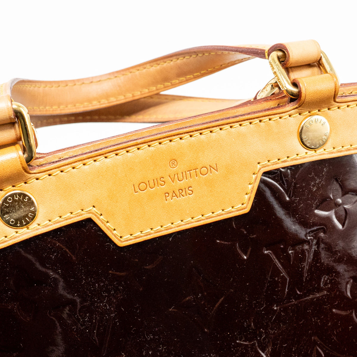 Louis Vuitton Vernis Brea MM Bag Monogram Patent Amarante GHW